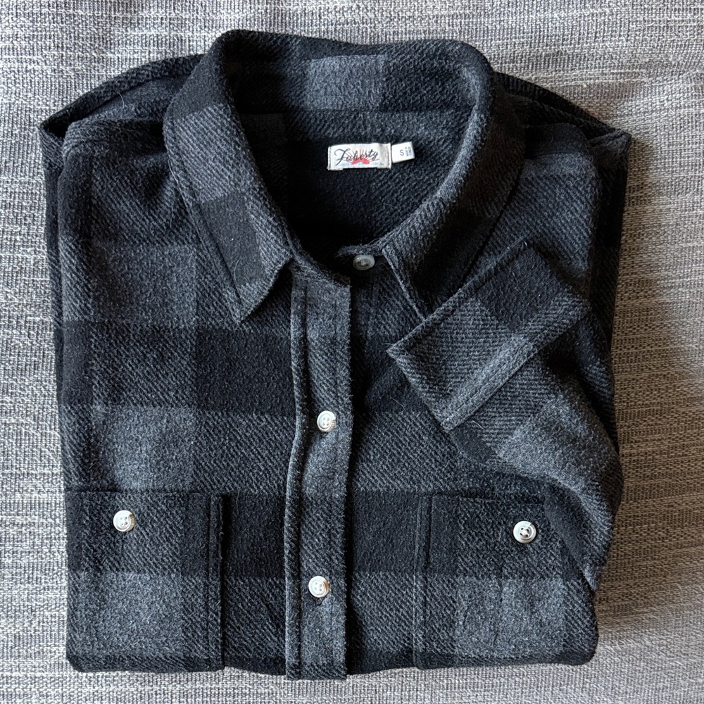 Faherty Black and Gray Legend Sweater Shirt